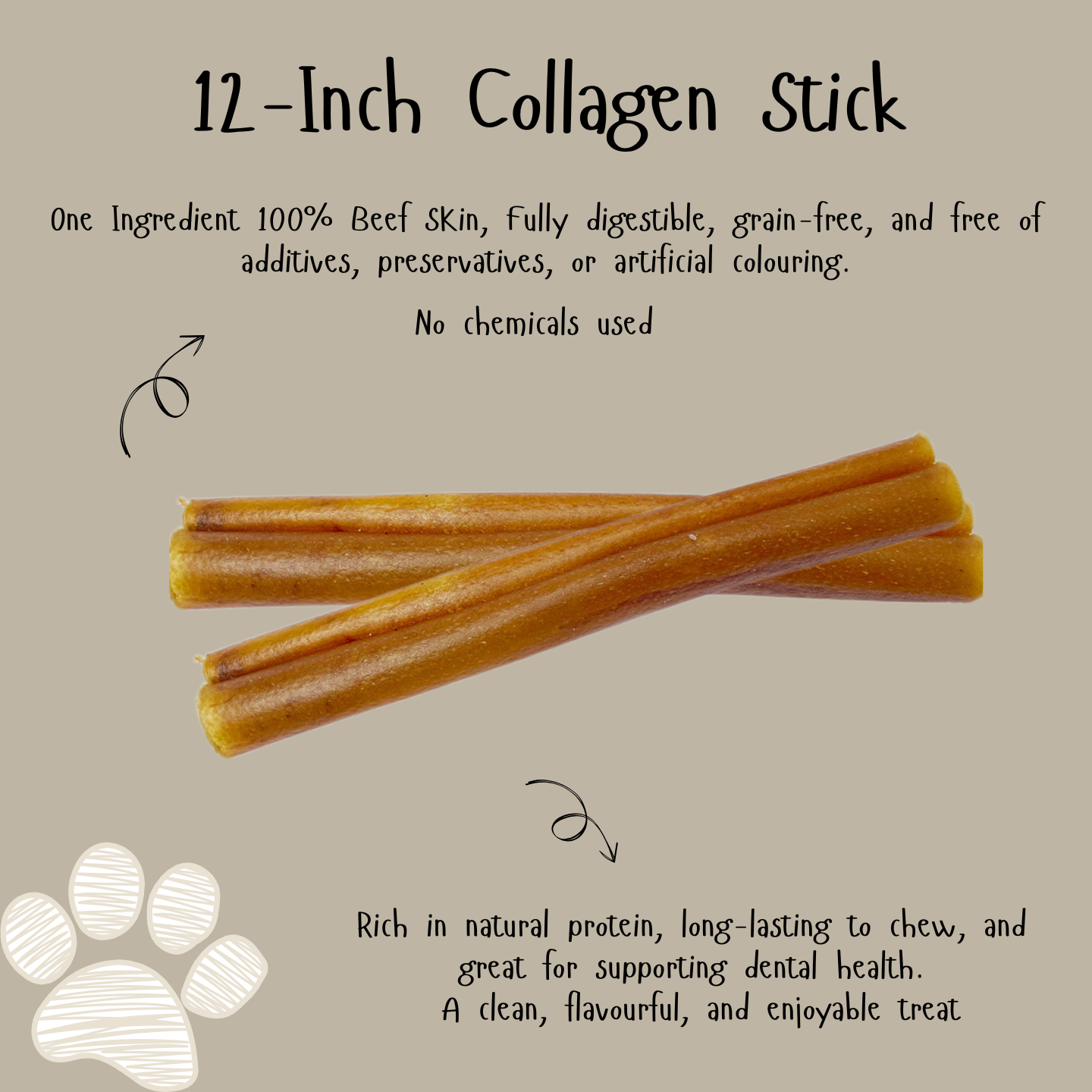 Natural Collagen Sticks 11-12 Inch