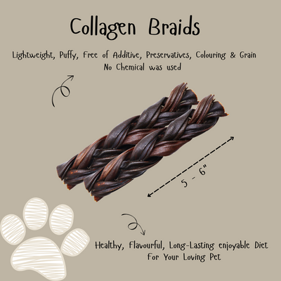 Roasted Collagen Braids 5-6 Inch for Dog